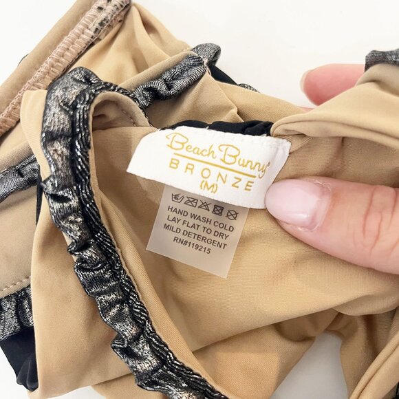 Beach Bunny Smoke & Mirrors Bandeau Bikini Top Cut Out - Size Medium - Picture 4 of 5